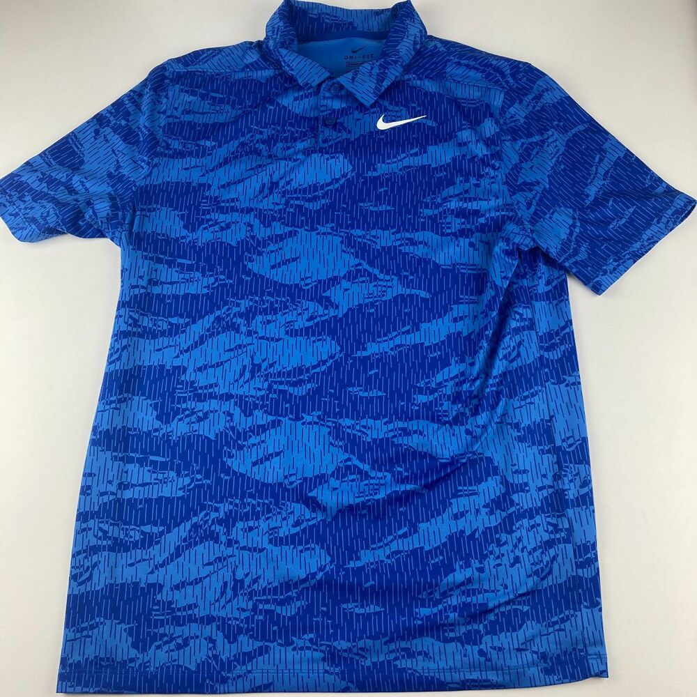 Nike Dri-FIT Golf Polo Boys XL 18-20 Game Royal Blue Camo BV0406-480